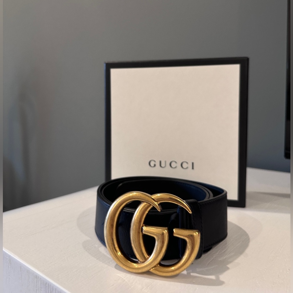 Gucci Black and Gold Women's Belt